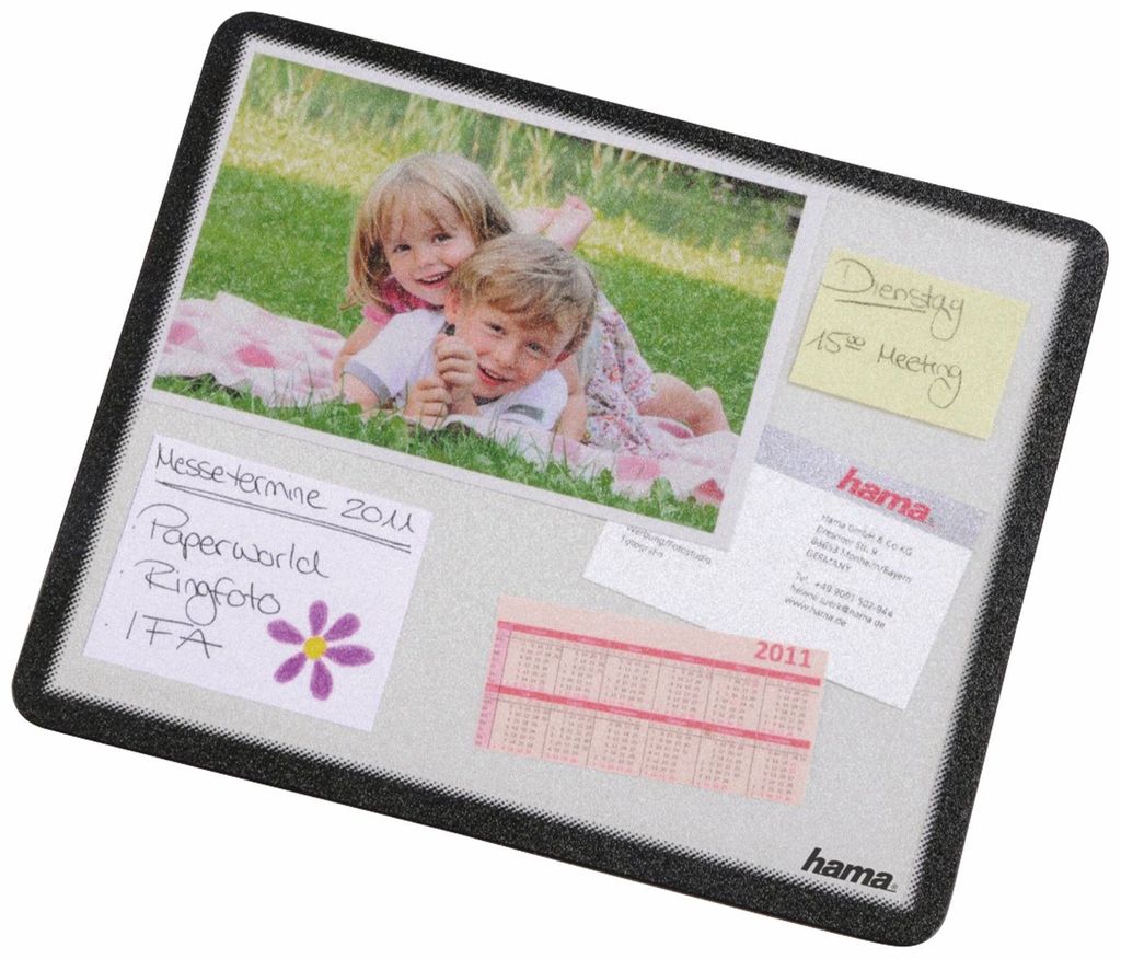 hama Maus Pad "Magic", transparent mit schwarzem Rand Foto-Pad mit rutschffester Unterseite, seitliche Öffnung (42285)