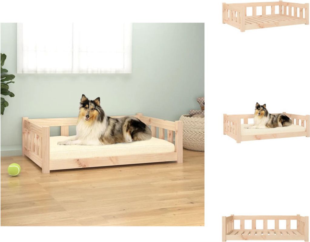 vidaXL Hundebett 95,5x65,5x28 cm Massivholz Kiefer - Hundebetten