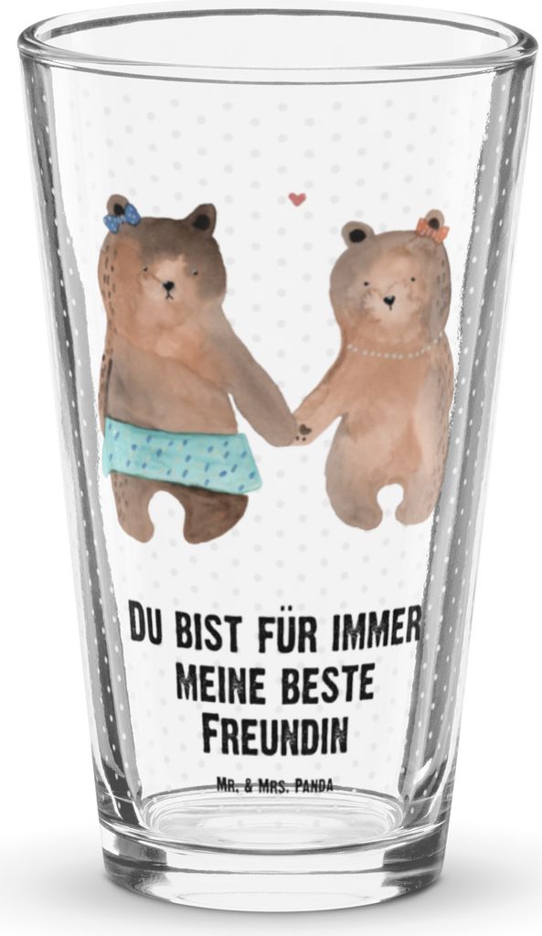 Mr. & Mrs. Panda Bierglas Bär Freundin - Transparent - Produktbild 