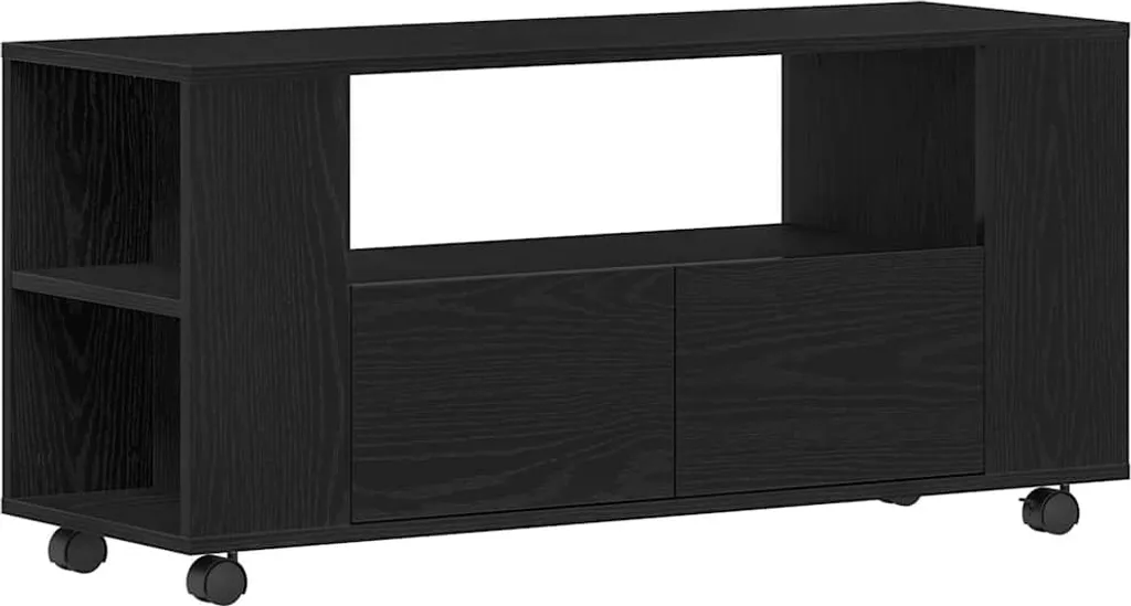 Supporto TV vidaXL su Ruote 102cm Rovere Nero | Carico 60kg