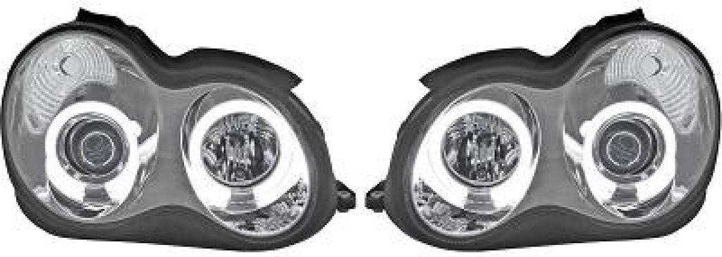Scheinwerfer Set Hauptscheinwerfersatz CCFL Angel Eyes passend für MERCEDES-BENZ C-Klasse Limousine (W203) C-Klasse T-modell (S203)