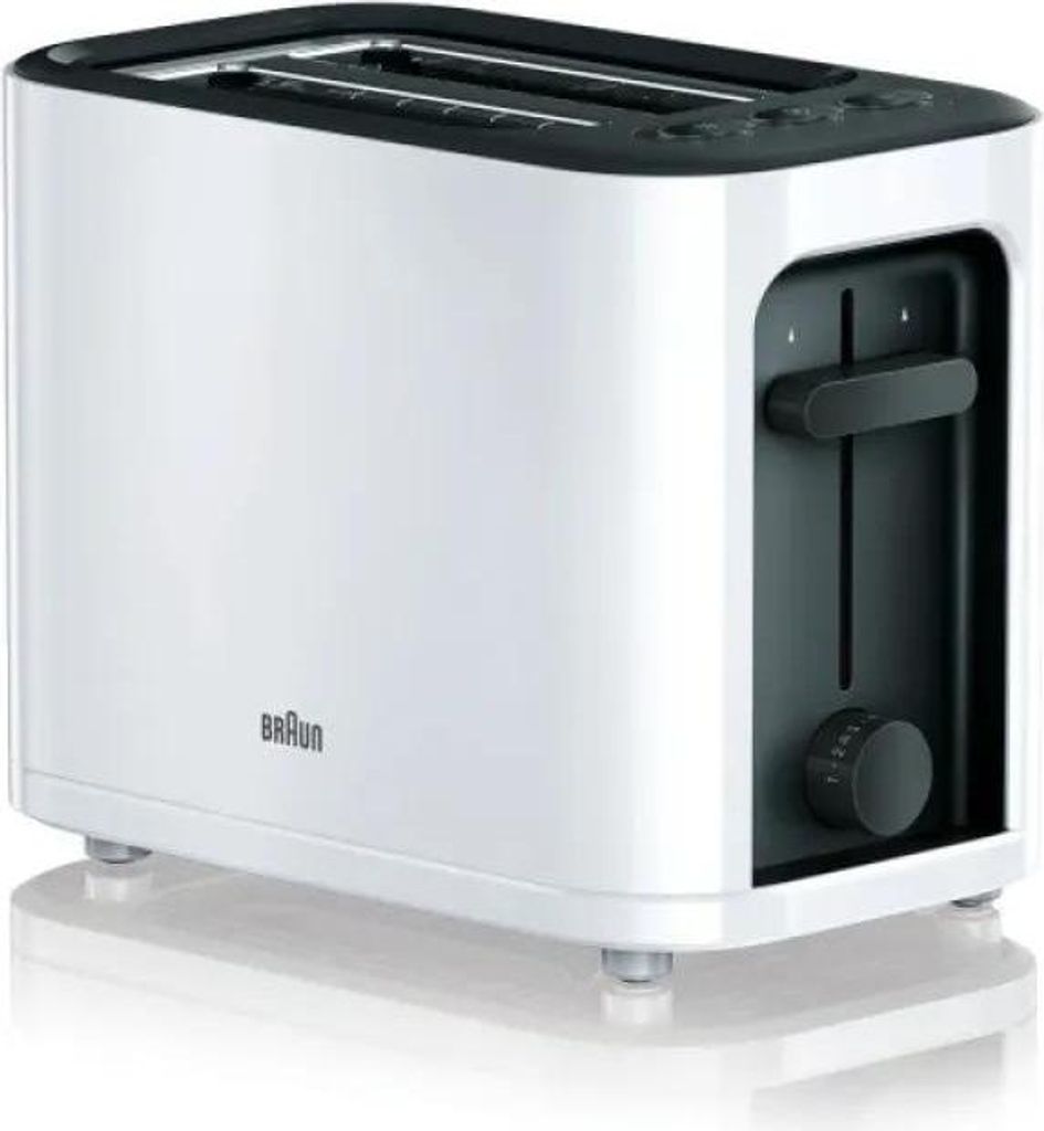 Braun HT3000WH, 2 Scheibe(n), Schwarz, Weiß, Tasten, Produktbild 