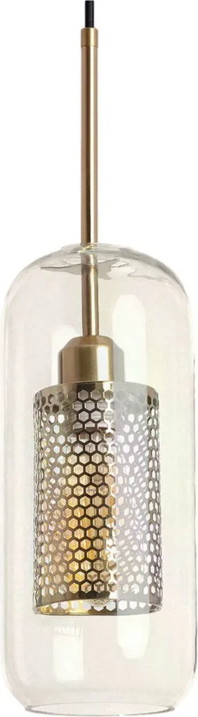 Lustre Suspension en Verre et Or 200x13cm - Éclairage Design Intérieur