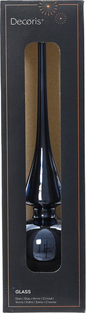 Christbaumspitze Glas 26cm nachtblau glänzend Produktbild 