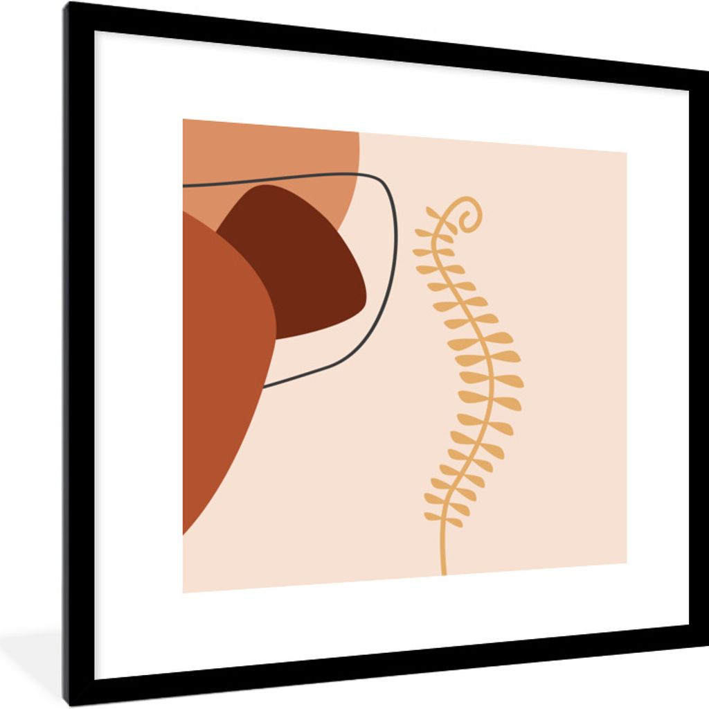 MuchoWow Gerahmtes Poster Sommer - Pflanze - Abstrakt 40x40 cm - Poster mit Schwarzem Bilderrahmen Wandposter Rahmen Foto Bilder - Poster - Plaka...
