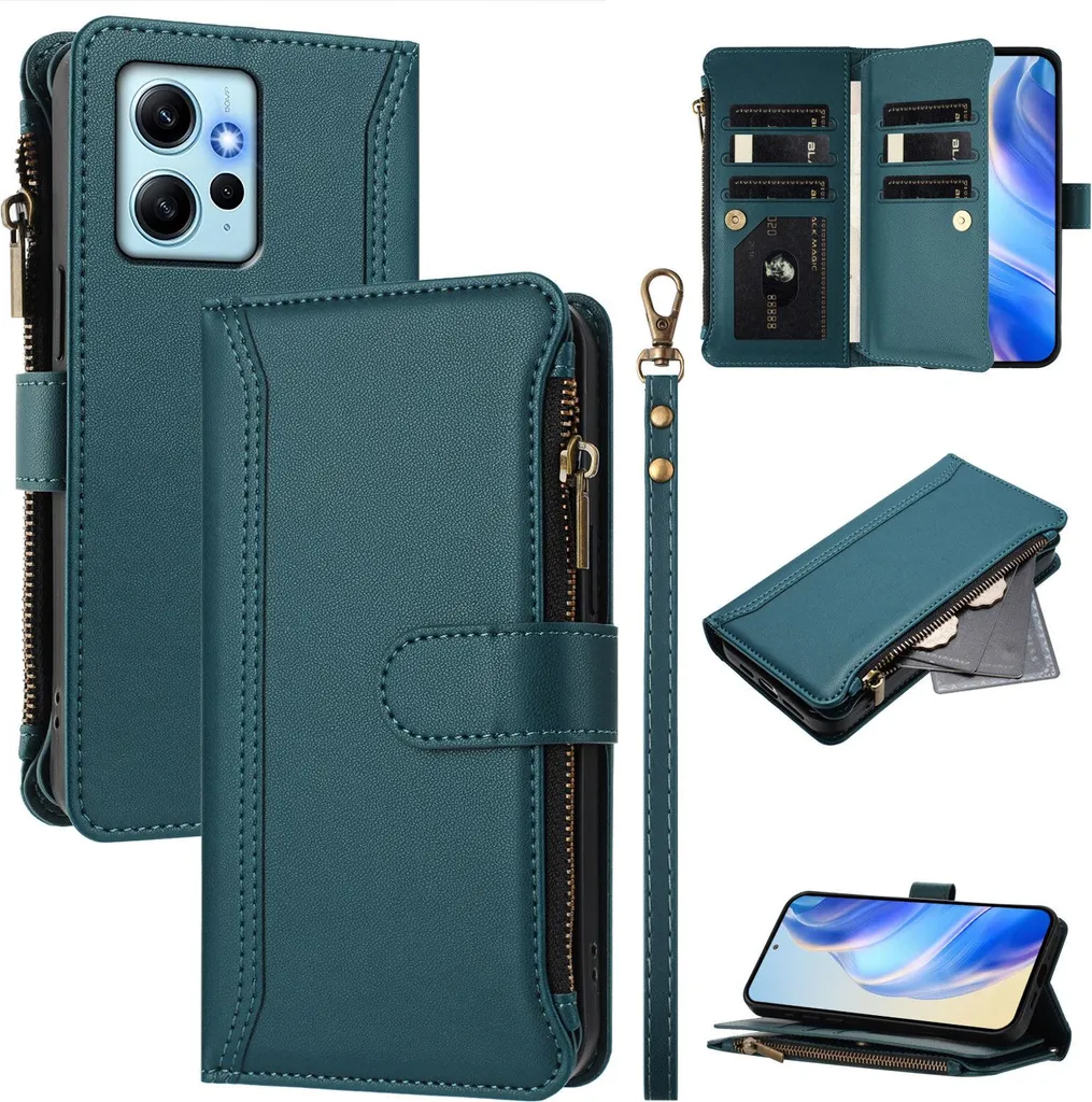 Custodia Xiaomi Redmi Note 12 4G con Cerniera e Portafoglio in Ecopelle