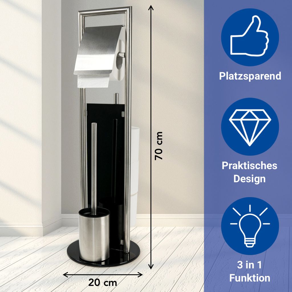 WENKO WC-Garnitur Ravina Edelstahl matt, mit Produktbild 6