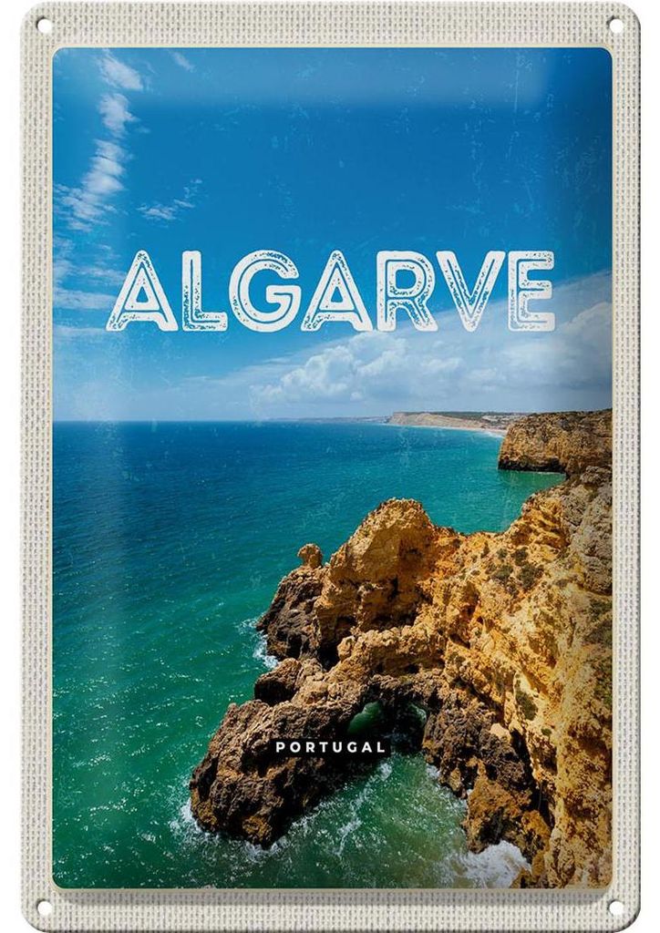 Blechschild Reise 20x30cm Algarve Portugal Meer Urlaub Produktbild 