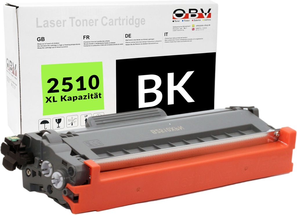 OBV Kompatibel, mit Chip 2510xl TN-2510XL Toner passend für Brother HL-L2400DWE MFC-L2835DW MFC-L28 L2860DW0 DCP-DCP-L2627DWE DCP-L266 - schwarz 3...