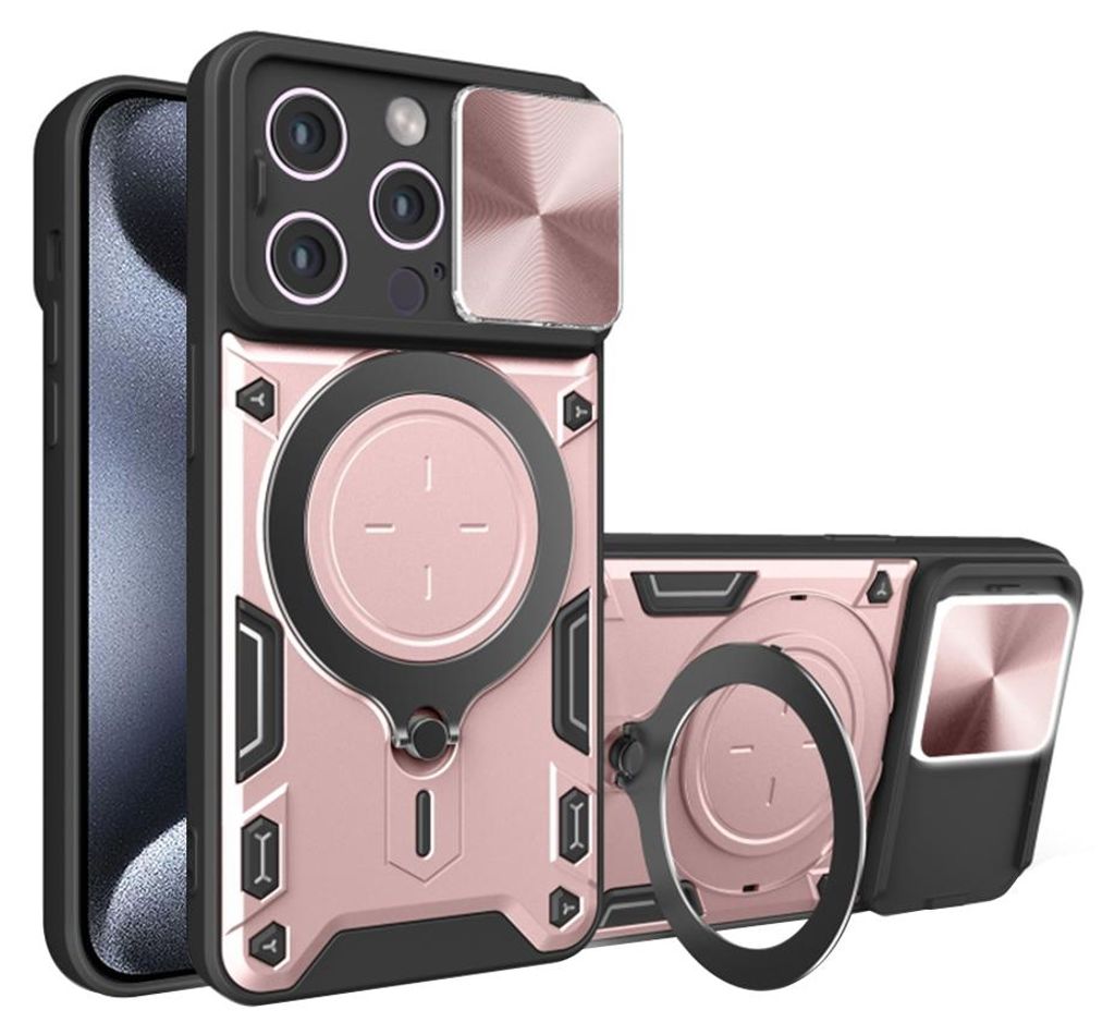 Techsuit CamGuard Pro Back Cover Hülle für Apple iPhone 15 Pro - Roségold