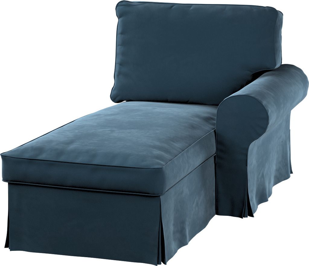 Dekoria Bezug für Ektorp Récamiere rechts, blau, Sofahusse für Ektorp Recamiere rechts