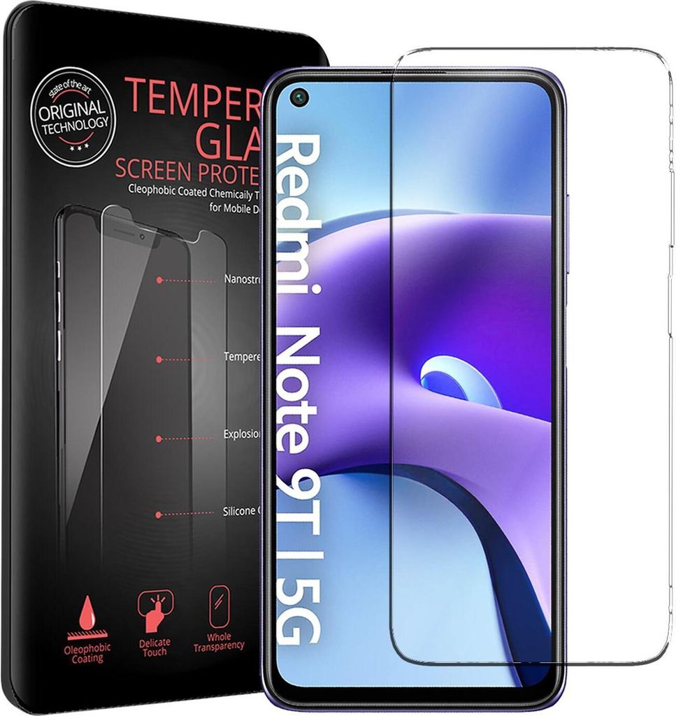 2x Conie Glasfolie für Xiaomi Redmi Note 9T Displayschutz Folie Panzer Glas Premium Schutzfolie Set Blasenfrei