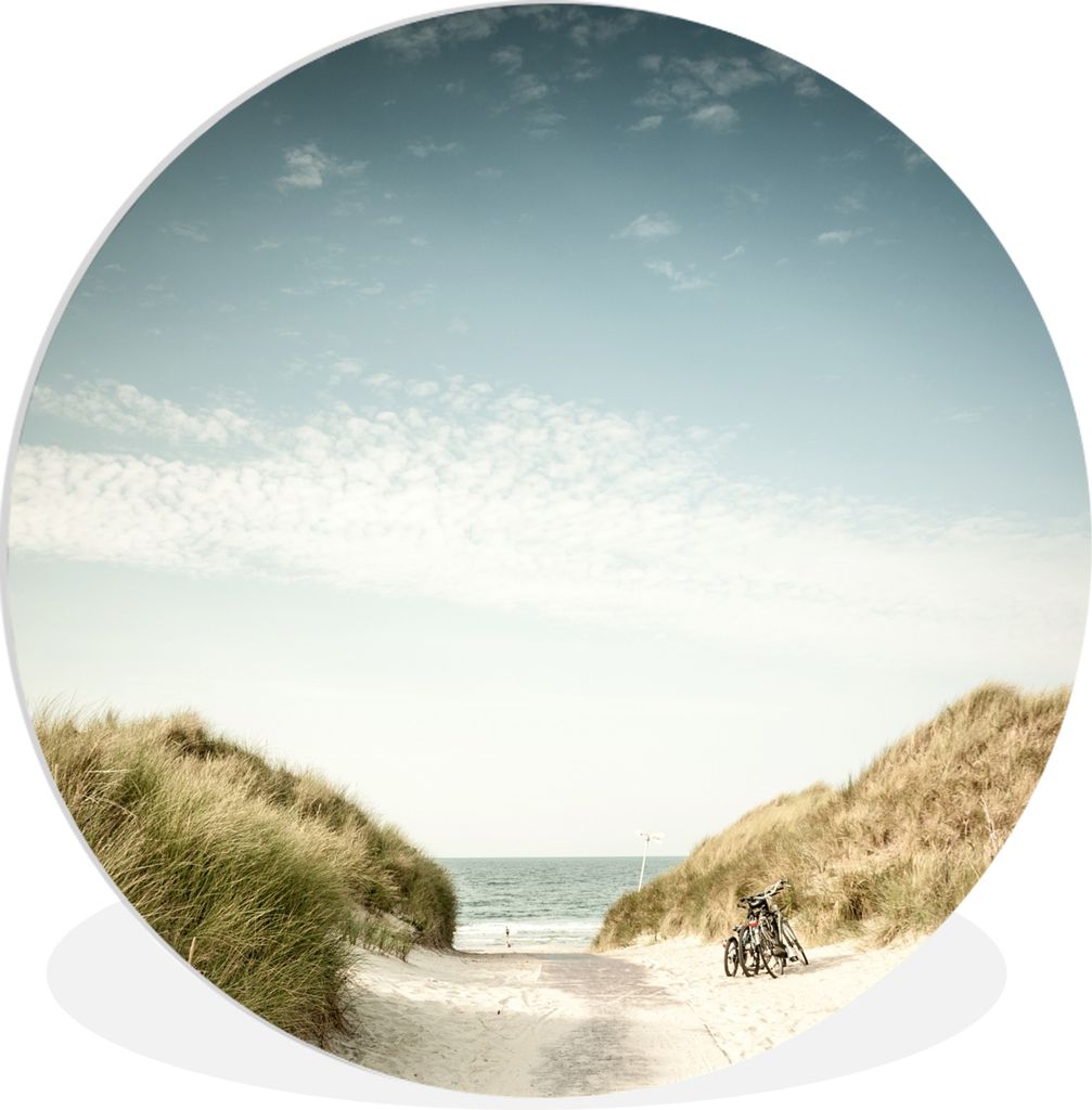 MuchoWow Rundes Wandbild - Runde Bilder Strand - Düne - Himmel Ø 90 cm Kreis Wanddekoration Kunststoff - Wandkreis - Wandschmuck - Wand-Kreis -...