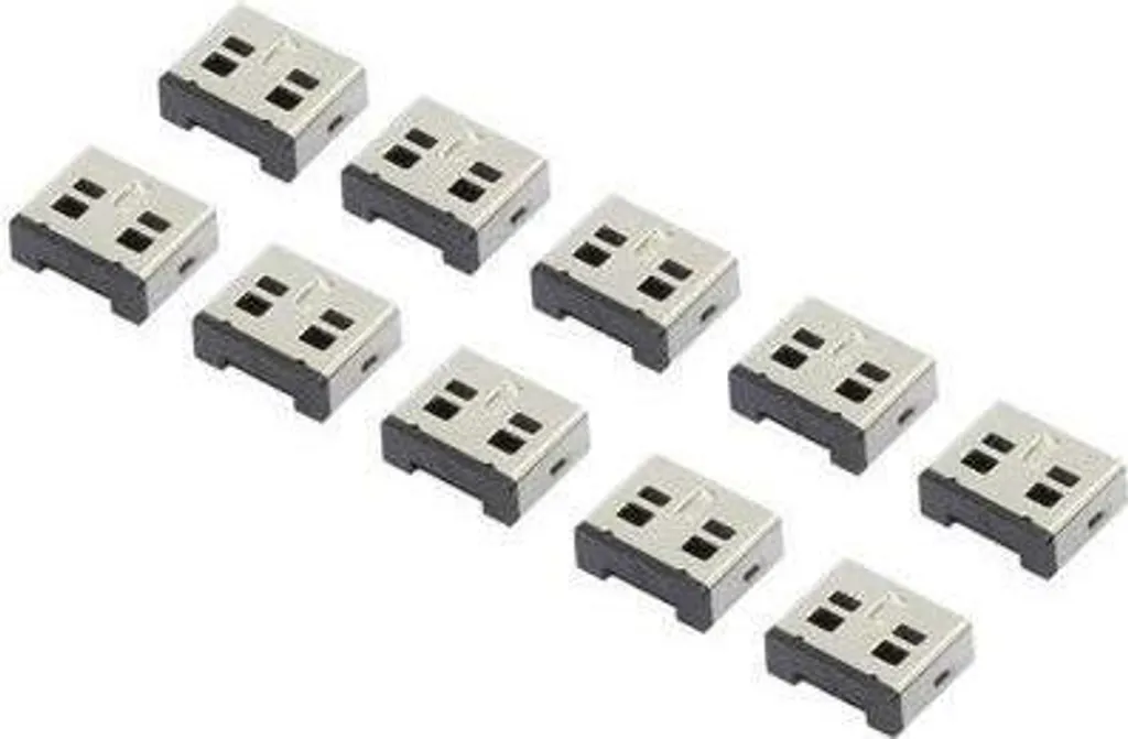 Bloqueur USB Physique pour Prévenir le Vol de Données - Lot de 10 Argent