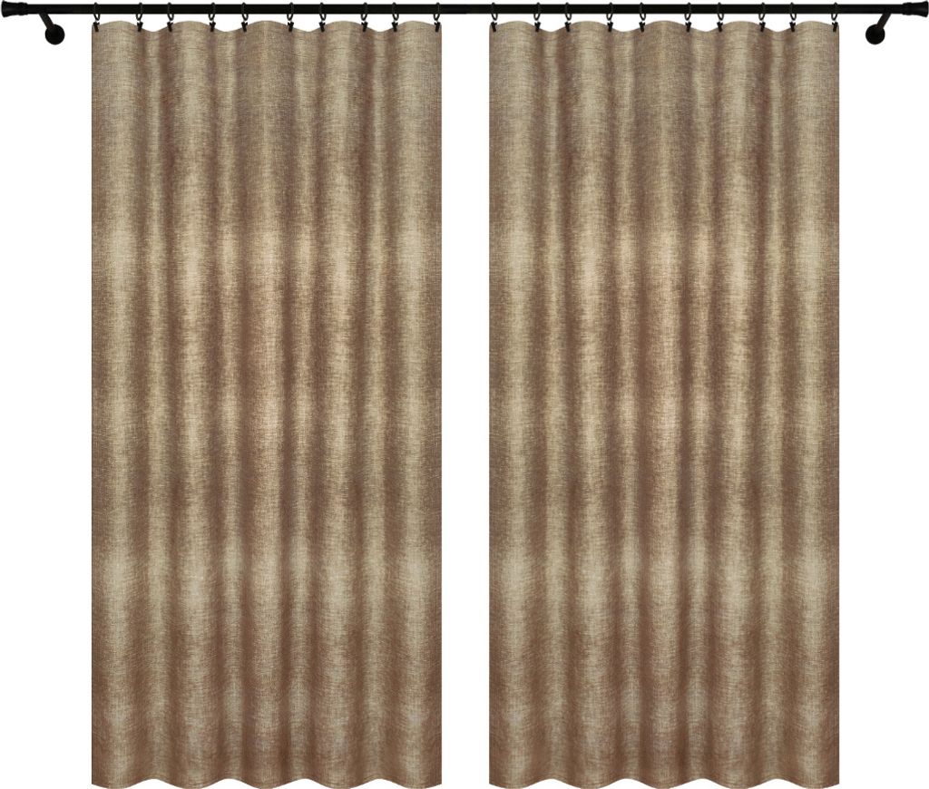Fertigvorhänge mit Kräuselband 140x240 cm 2 Stücke Leinenmuster braun Vorhänge für Wohnzimmer