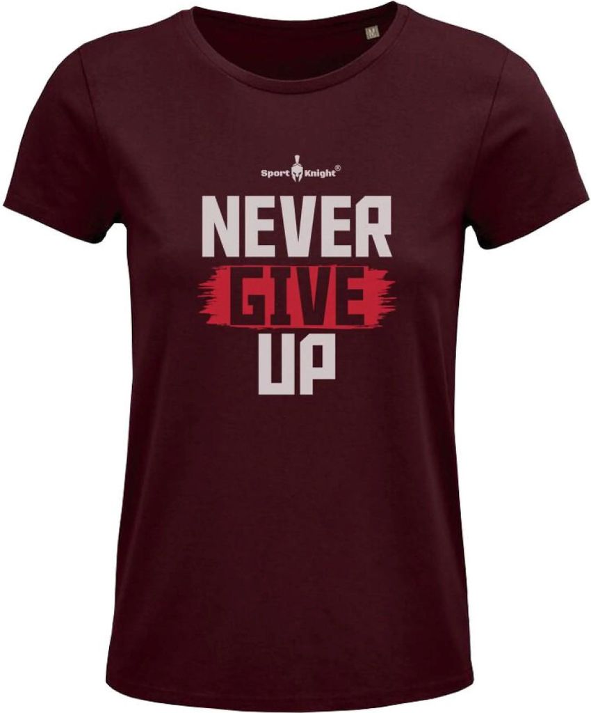 Sport-Knight Damen Fitness T-Shirt "Never Give Up" Organisch Classic