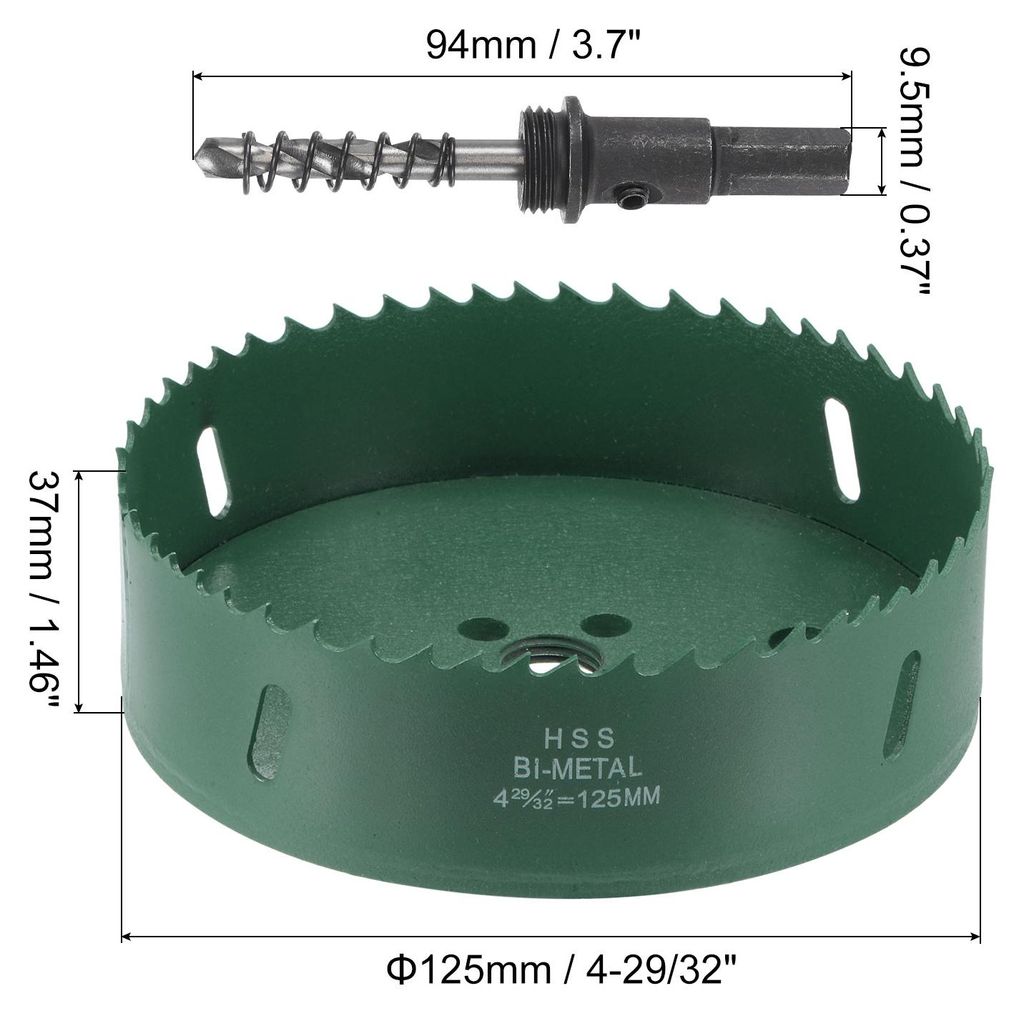 Bi-Metall Loch S?ge HSS Bohrer fš¹r Metall Holz Plastik PVC 4-29/32"(125mm)