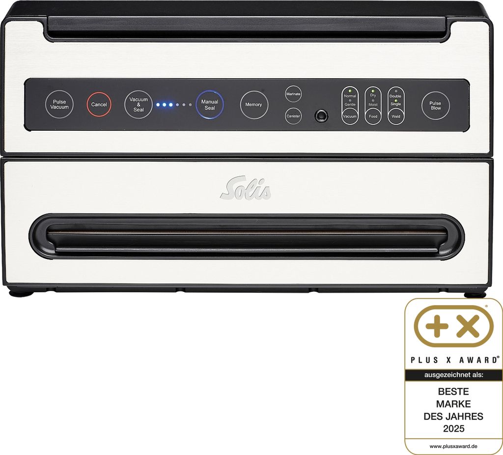 Solis Vakuumiergerät, 30cm Beutel doppelte Schweißnaht Dauerbetrieb, Schlauch