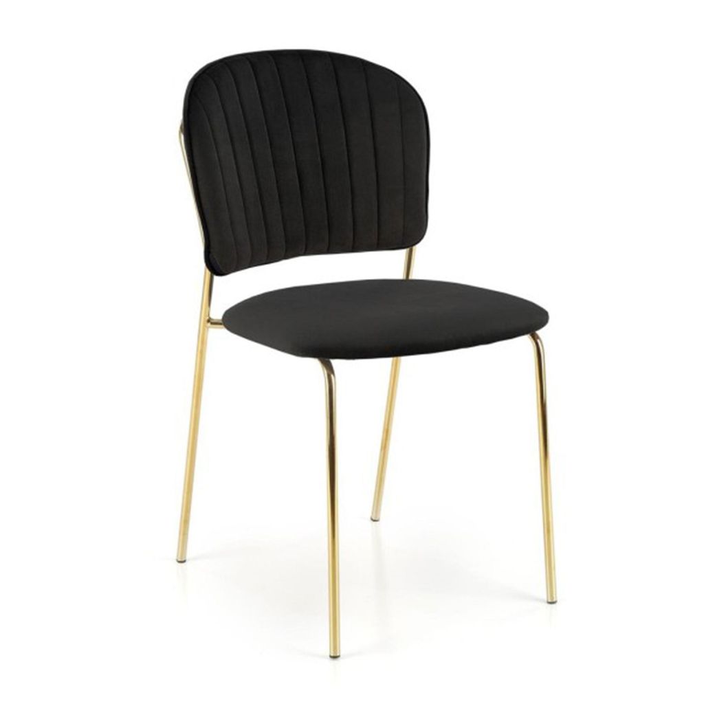Polsterstuhl GLORIA, schwarz mit goldenen Beinen
