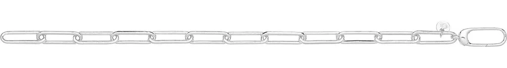 Bracelet Argent 925 Rhodié Anti-Ternissement Maille Paperclip 19cm