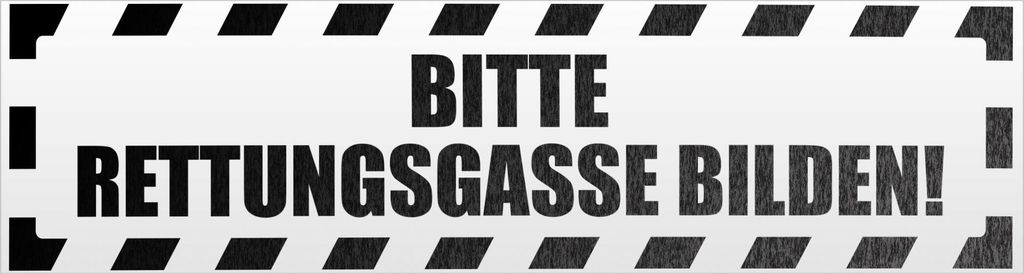 Kiwistar Bitte Rettungsgasse gestreift Magnetschild Schild magnetisch - 60cm Schwarz - reflektierend - Magnetfolie für Auto PKW Kfz