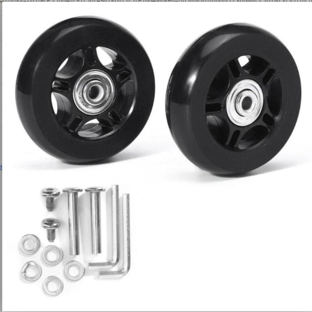 Ein Paar universelle Ersatzrollen für Koffer aus robustem, geräuscharmem und multidirektionalem Gummi. Kofferreparaturrollen, 70 mm x 19 mm, 2 St...