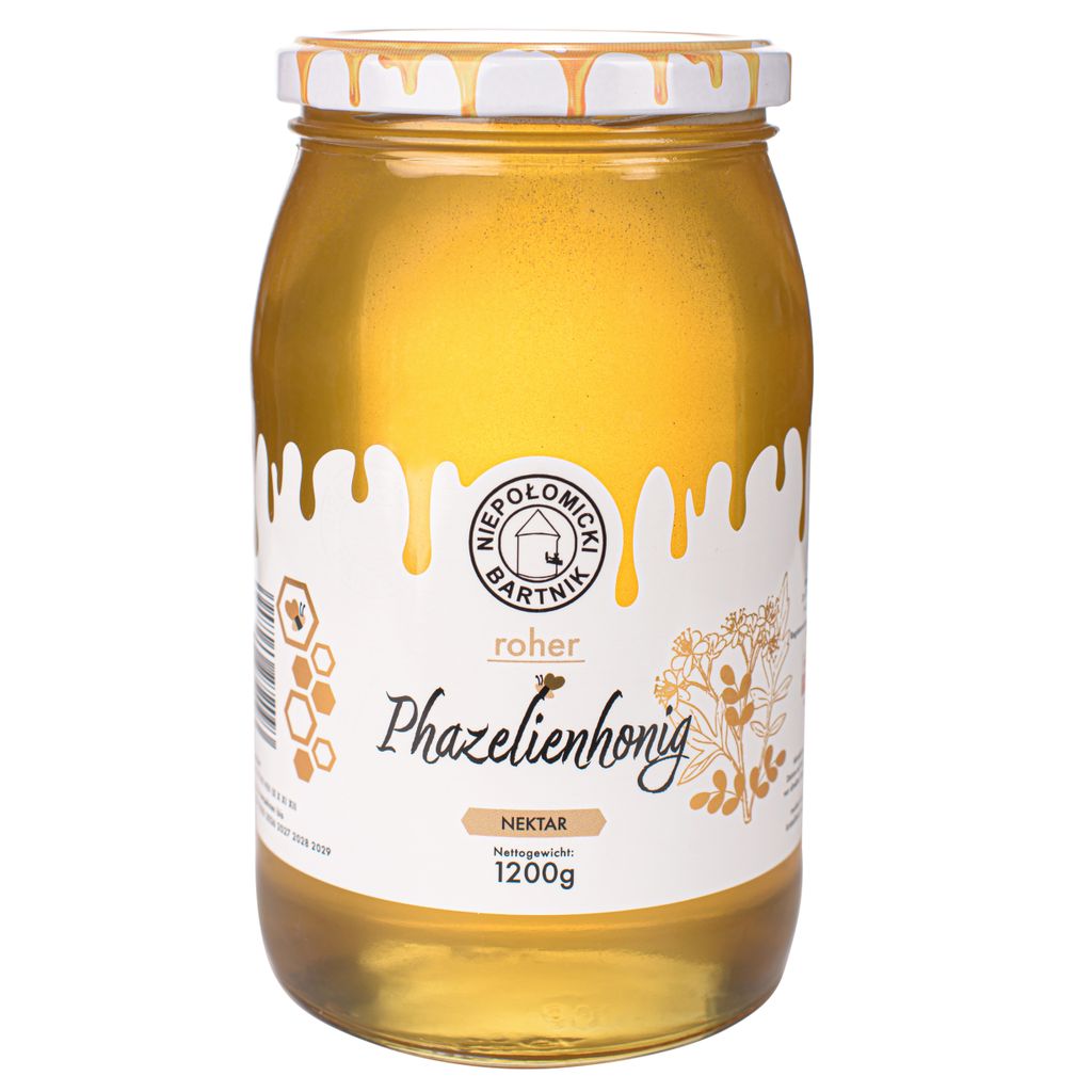 Flüssiger Phaceliahonig 1200g Roh und Frisch Phacelienahonig Phacelia Honig aus der Imkerei