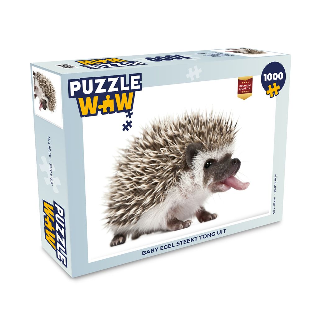 MuchoWow Puzzle 1000 Teile Baby-Igel streckt Zunge heraus - Erwachsene - Rätsel