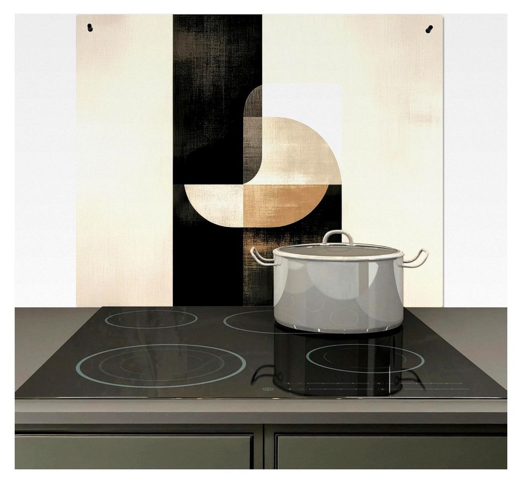 Spritzschutz für die Küche aus Vinyl 60x52 cm - Wanddeko für die Küchenrückwand, Herdabdeckung Modern - Quadrat - Formen