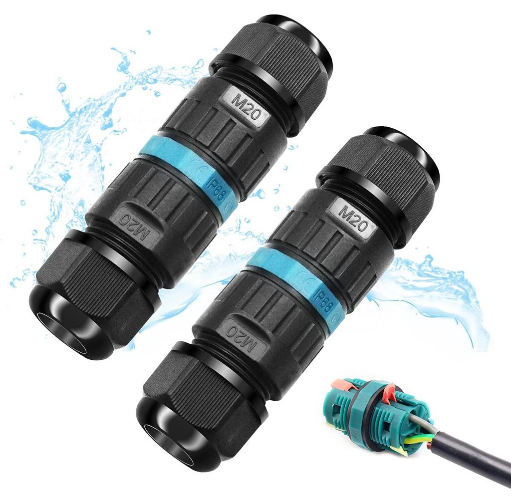 Kabelverbinder Wasserdicht IP68,8 Stück 3-Polig Erdkabel Verbinder Abzweigdose für Ø5-12 mm Kabeldurchmesser, Verbindsmuffen Kabelmuffe Verteile...