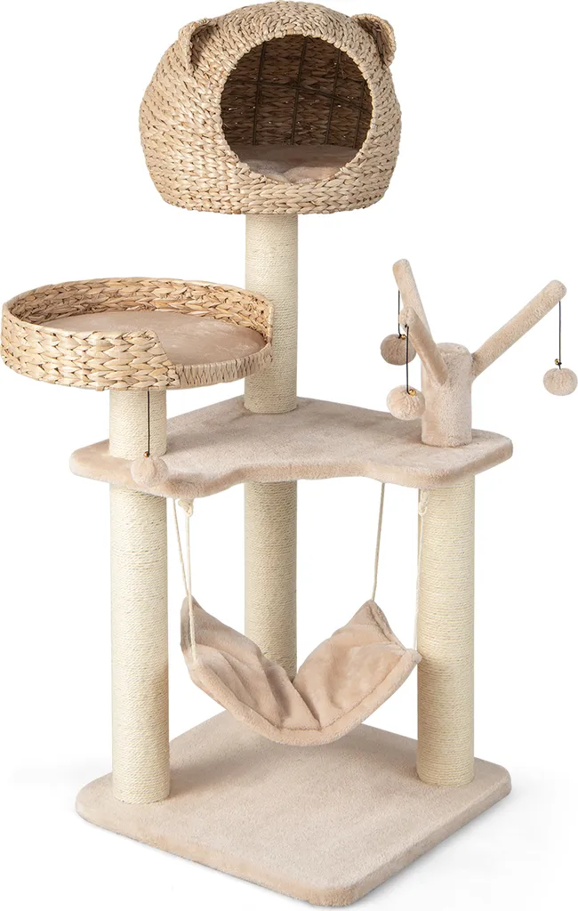 Arbre à Chat Multi-Niveaux avec Hamac et Colonne de Griffage Sisal