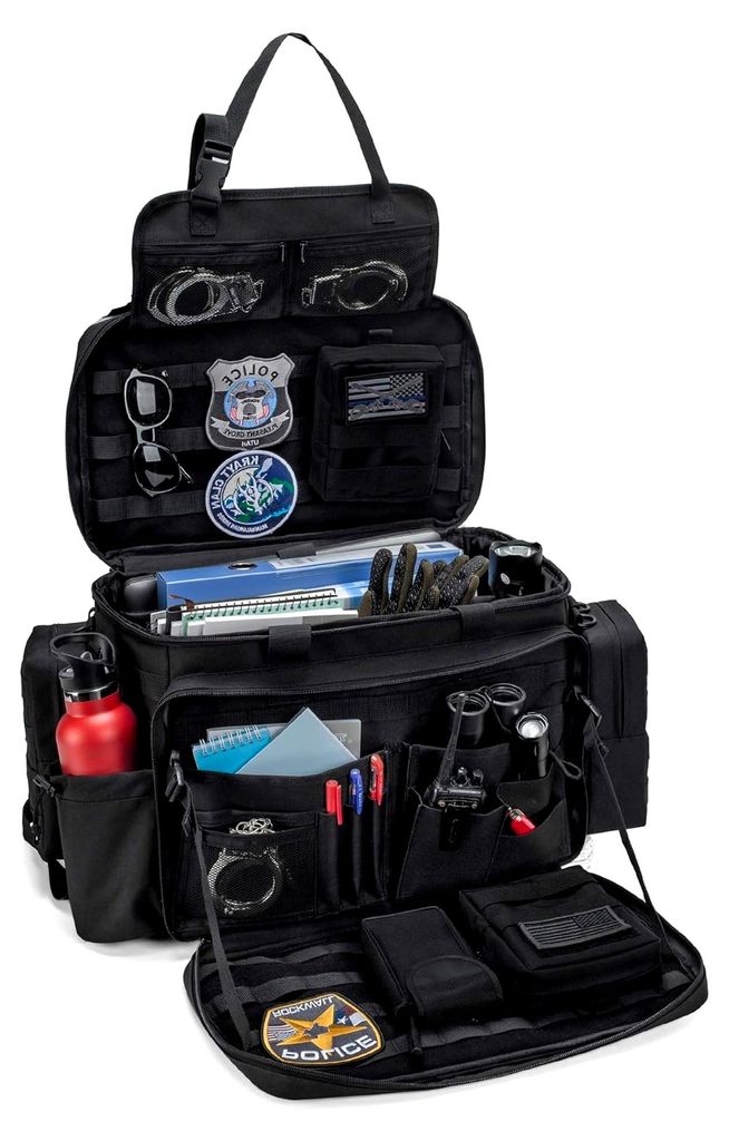 Taktische Tasche für Polizei, Molle Organizer für Beifahrersitz, Reisetasche mit Getränkehalter, kompatibel mit Auto