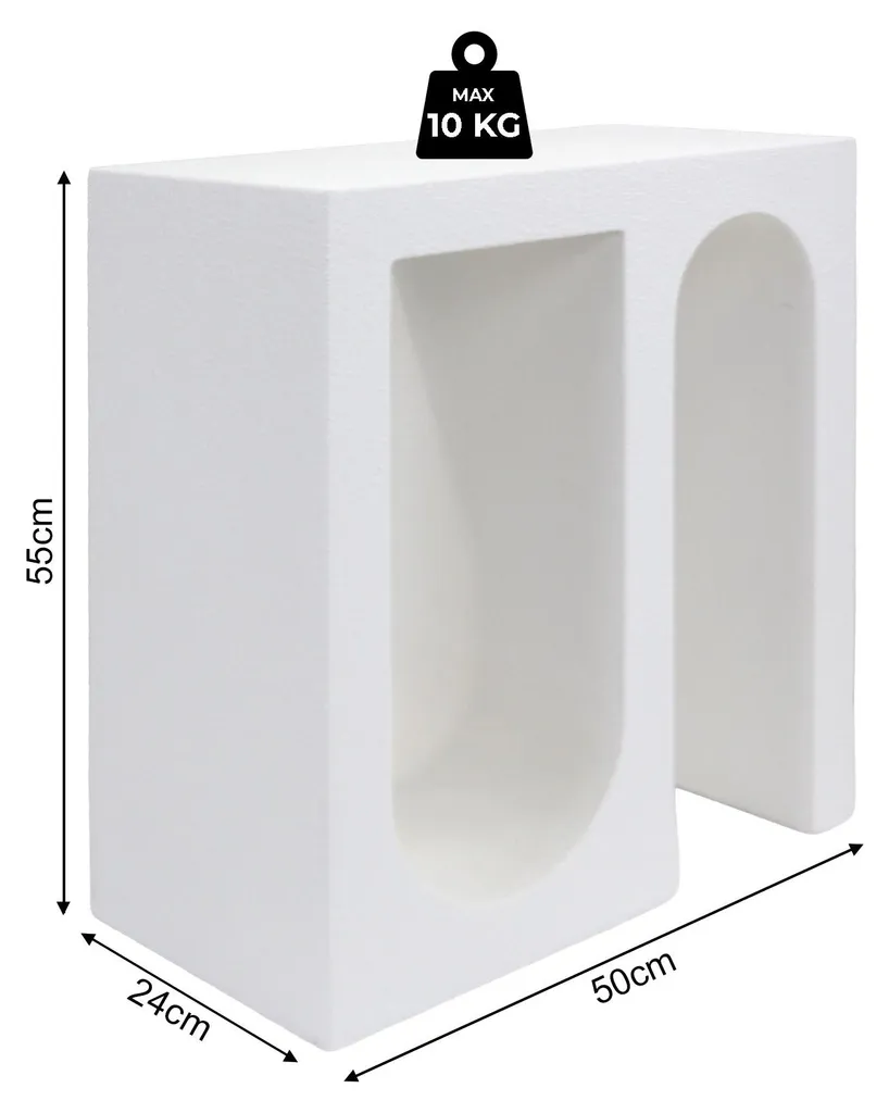 Table de chevet gain de place pour chambre étroite en MDF blanc 55cm