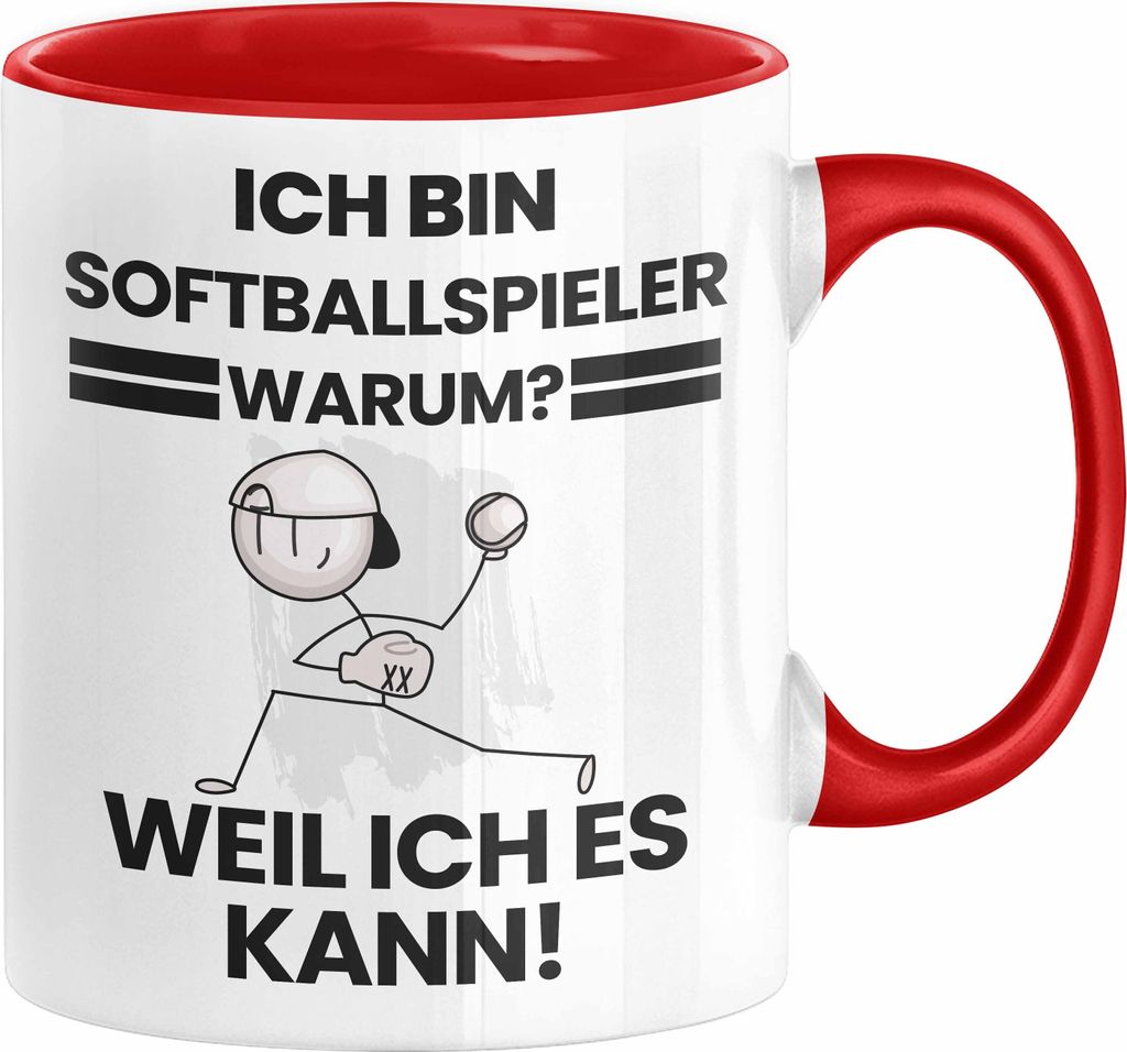 Softballspieler Geschenk Tasse Lustiger Spruch Ich Bin Softballspieler Warum Weil Ich Es Kann Geschenkidee Bester Softballspieler Geburtstag Kaffee...