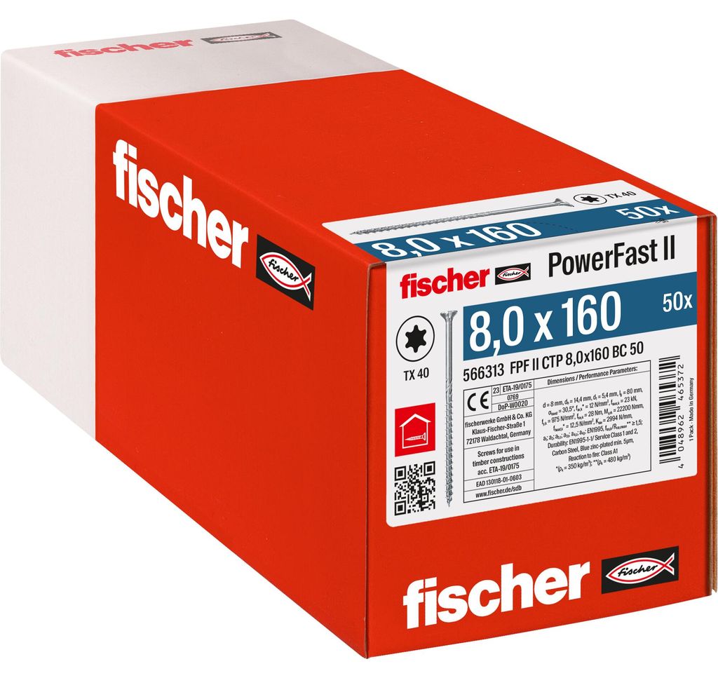 fischer vite per legno PowerFast II 8,0x160 SK TX TG blvz Immagine del prodotto 
