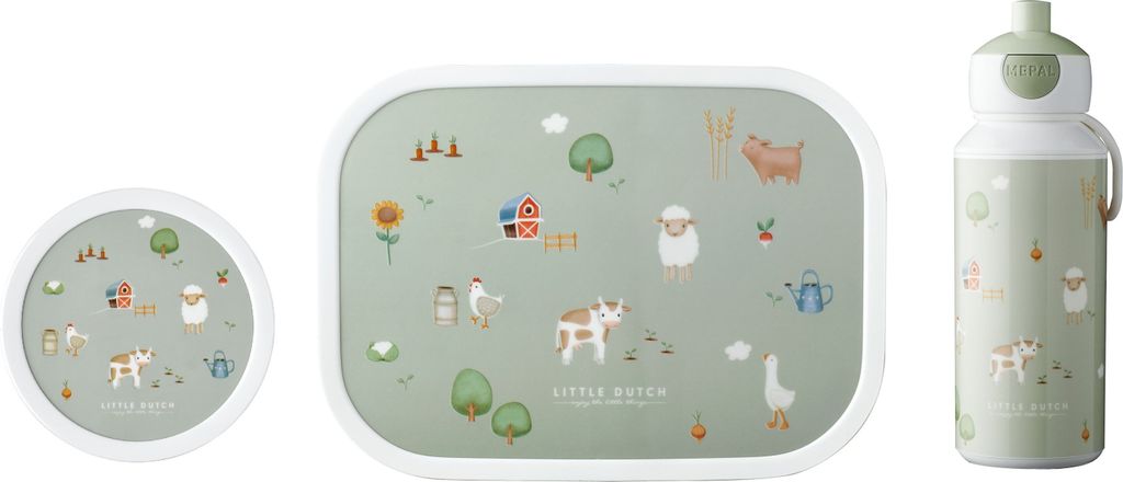 Mepal | Campus Lunchset | Fruchtbox, Bentobox & Trinkflasche | Spülmaschinenfest & BPA-frei | 300, 400 & 750 ml | Mit Fächern, Gabel & Clip-Versc...