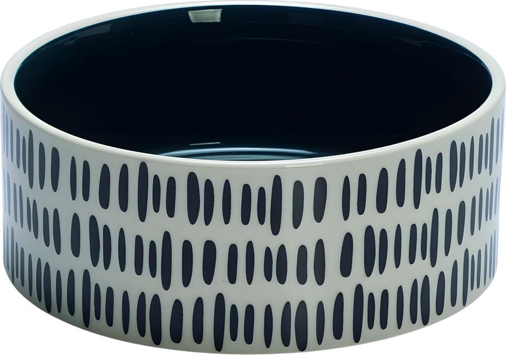 Beeztees Katzennapf Jade aus Keramik schwarz/weiß, Maße: 18 x 18 x 7 cm