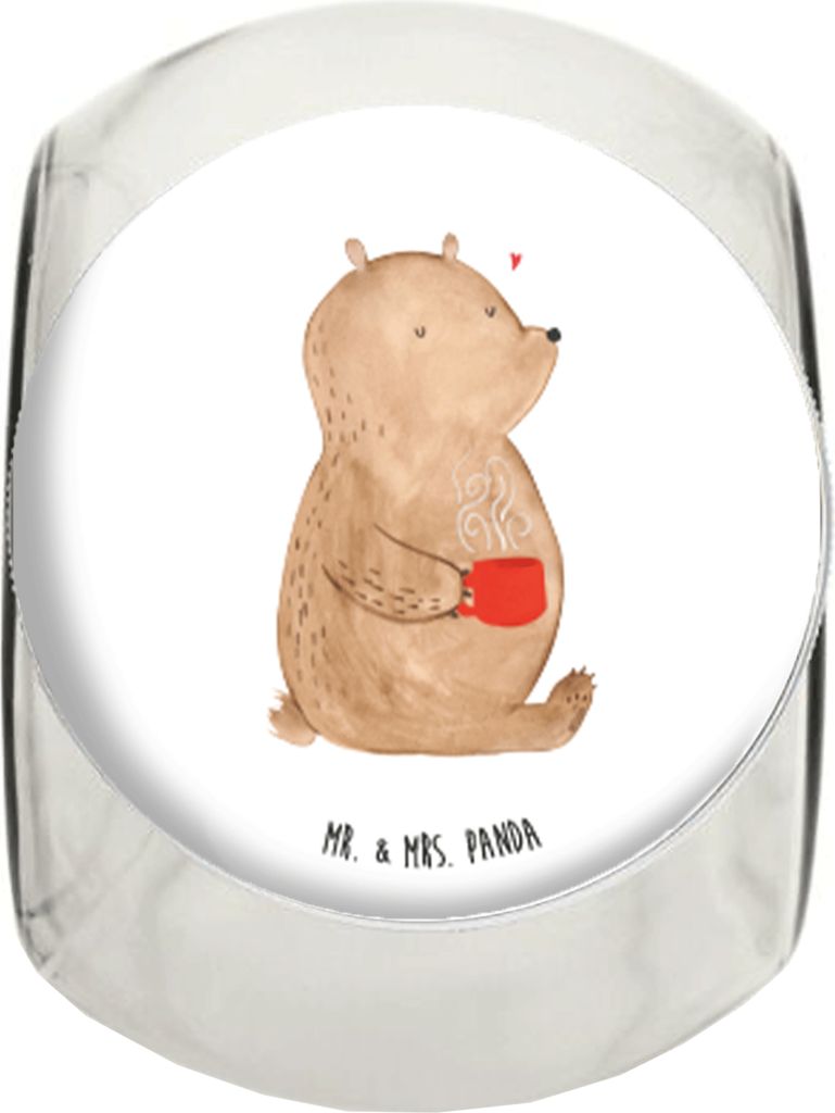 Mr. & Mrs. Panda Kaffeedose Bär Morgenkaffee L 870ml - Weiß - Geschenk, Hocheitstag, gewürzglas, Vorratsdose, Hochzeitstag, Freund, Valentinstag...