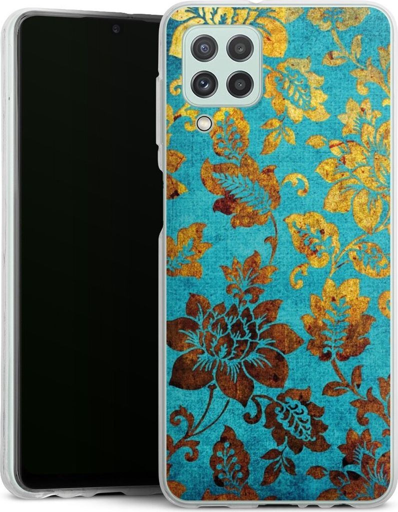 DeinDesign Handyhülle für Samsung Galaxy A22 4G Silikon Hülle Case Smartphone Schutzhülle Blumen Ornamente Vintage