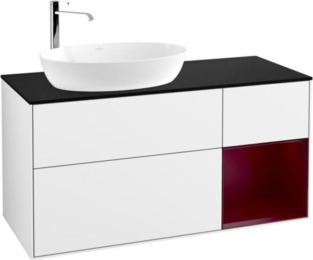 V&B Waschtischunterschrank Finion 120cm, Pl b m, Rg Peo m Lac, glo wh. Lac