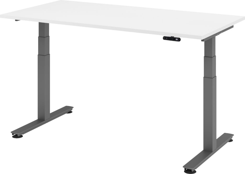 bümö Schreibtisch elektrisch XDSM - Nachbildung: Weiß, Größe: 160 x 80 cm, Gestell: Graphit