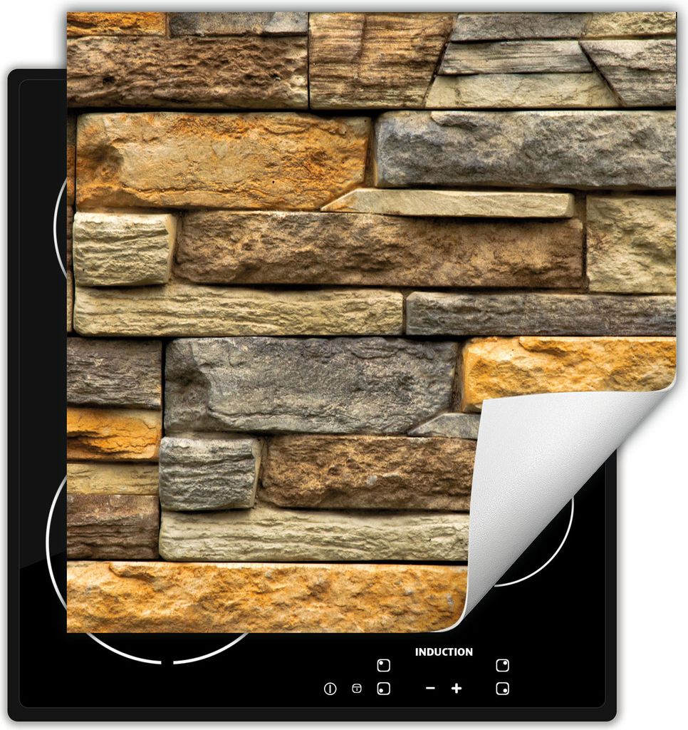 DarHaus Herdabdeckplatte 50x52 cm Anti Rutsch Matte Aufrollbar, Ziegelstein