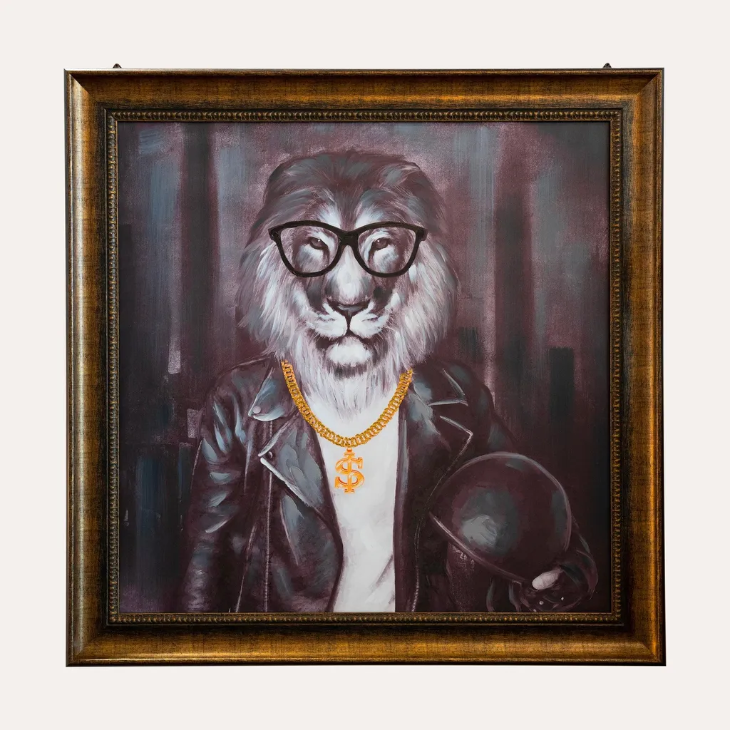 Tableau Lion à Lunettes en Toile Premium - Impression HD Qualité Galerie