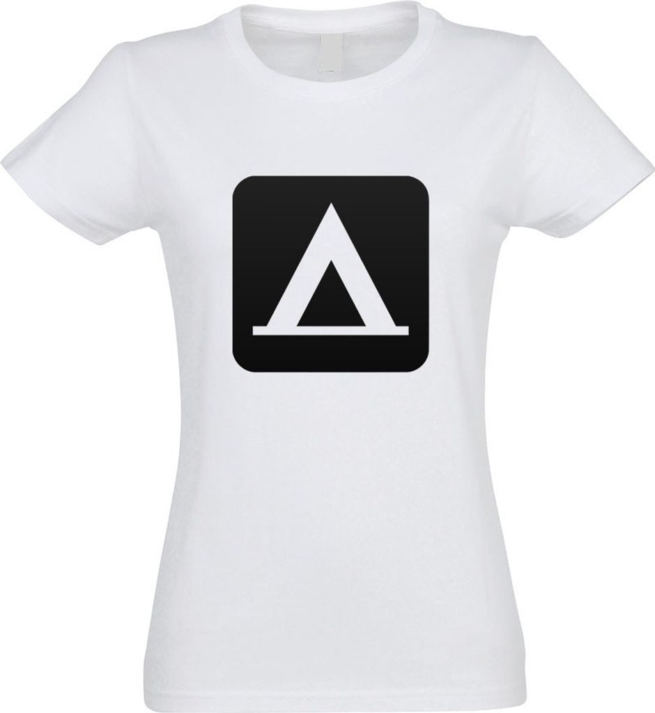 Kiwistar - T-Shirt tailliert - Damen - Weiss - Zelten Camping Piktogramme - mit Motiv Bedruckt - Funshirt Design - Sport - Freizeit - Damen - L
