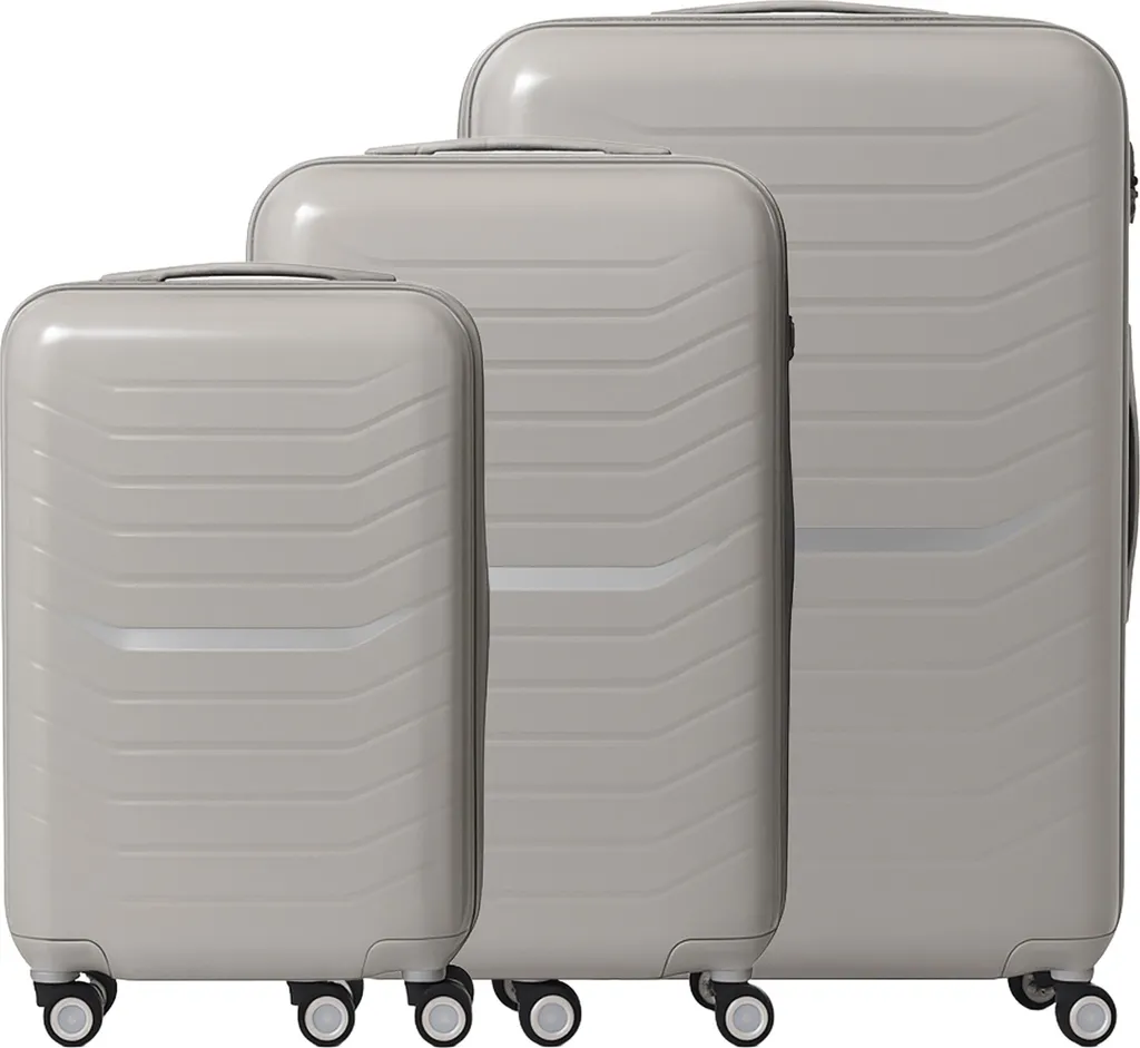 Tris Valigie Relaxdays ABS | Set 3 Pezzi Trolley da Viaggio Leggeri