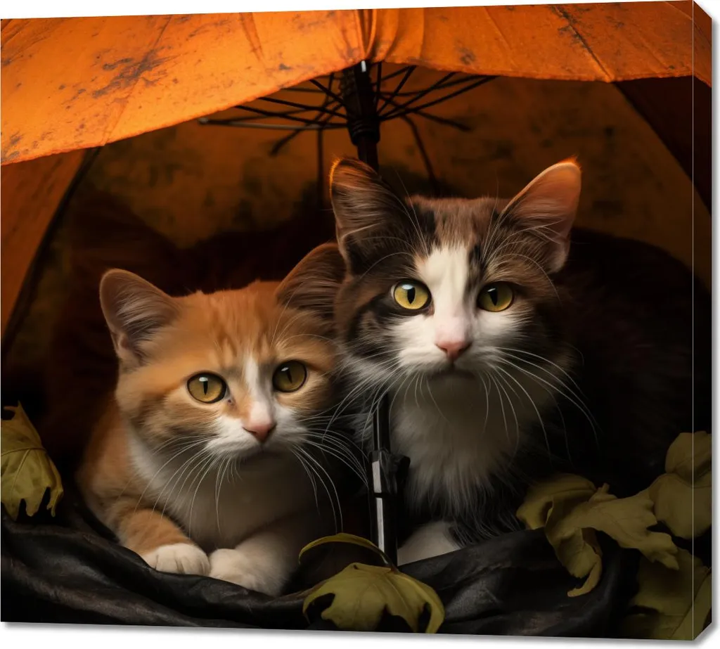 Image Chat Aventure Parapluie 100x90 cm - Habillez vos murs vides
