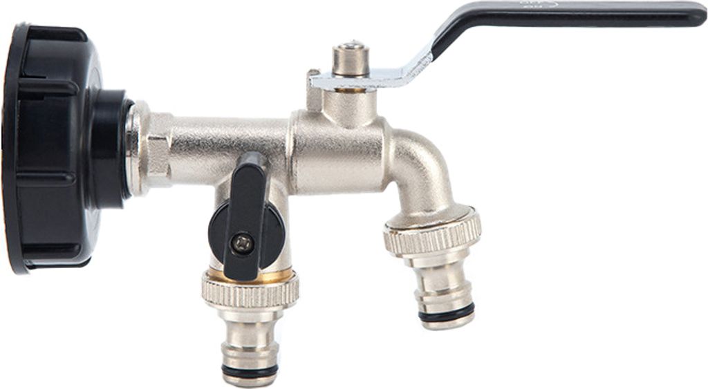INF Venkovní faucet dvojitý výstup, 3/4palcový samčí vstup, Obrázek produktu 