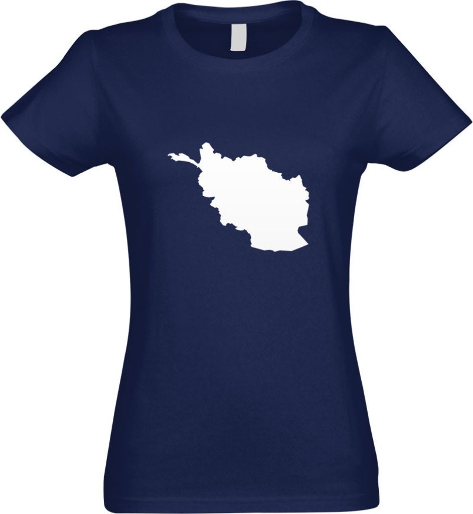 Kiwistar - T-Shirt tailliert - Damen - Navy - Afghanistan Umriss Kontur - mit Motiv Bedruckt - Funshirt Design - Sport - Freizeit - Damen - S