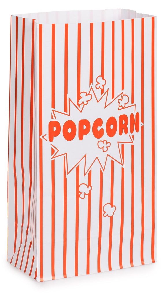 10 Popcorn-Tüten aus Papier rot-weiß gestreift Kino-Stil - Produktbild 