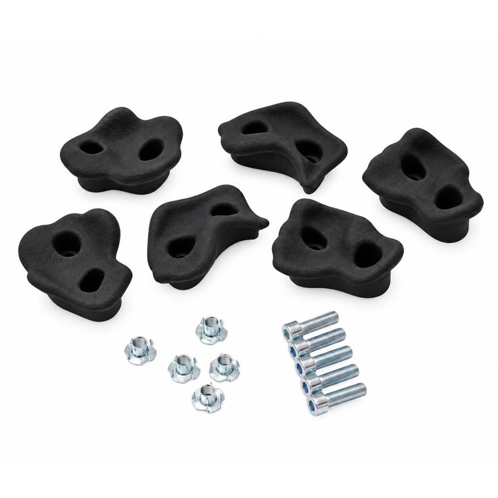 TRIBECCO Klettergriffe 5er-Set mit Befestigung – für Indoor Produktbild 